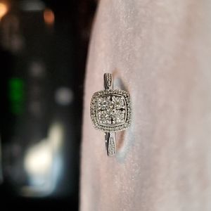 Sterling Silver Genuine Diamond Ring Size 8 JCP